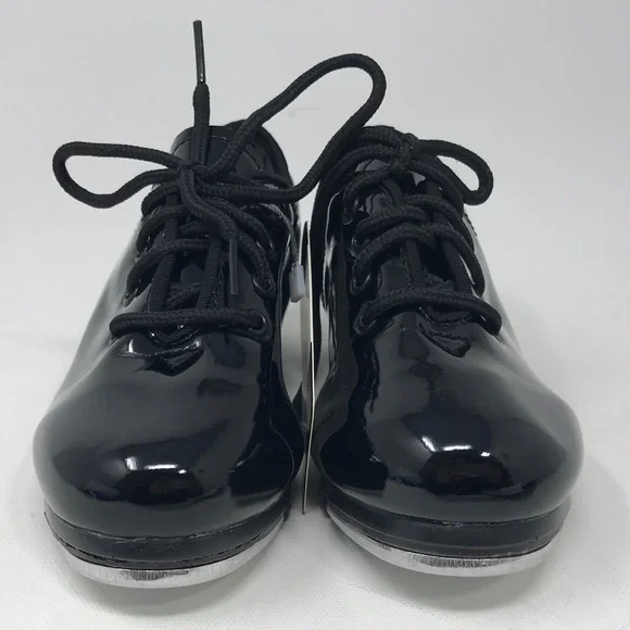 WUIWUIYU Lace Up Tap Dancing Shoes, Unisex Kid's Size 12(B)28 - Black - Picture 2 of 10